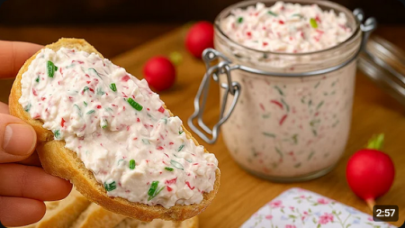 Ředkvičkový krém, který všechno změní! Rychlý recept ideální na předkrmy nebo pikniky 🌷