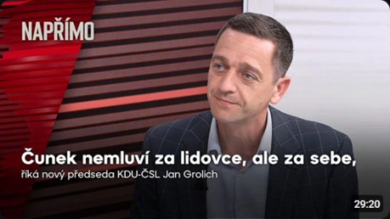 Grolich: Lidovci nemají mluvit lidem do života. Čunek to ale nepochopil