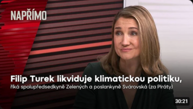 Svárovská: Filip Turek likviduje klimatickou politiku. Vede se tu dezinformační válka