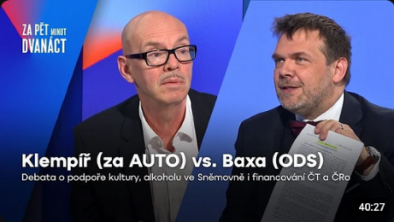 Klempíř vs. Baxa: Podpora kultury, financování ČT a ČRo