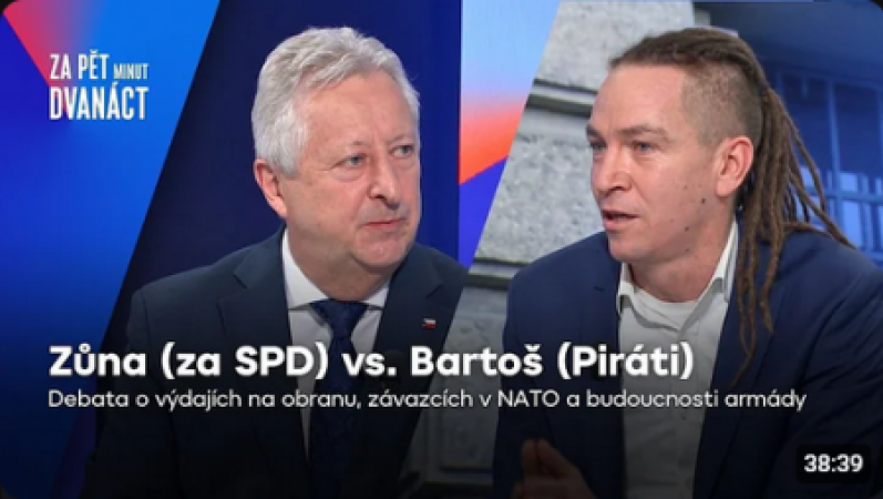 Zůna vs. Bartoš: Výdaje na obranu, závazky v NATO, budoucnost armády