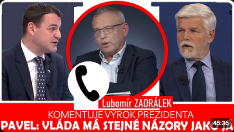 L. Zaorálek hodnotí výrok Pavla o "názorové shodě" Hradu s vládou i Macinkovu hlášku o lampasácích